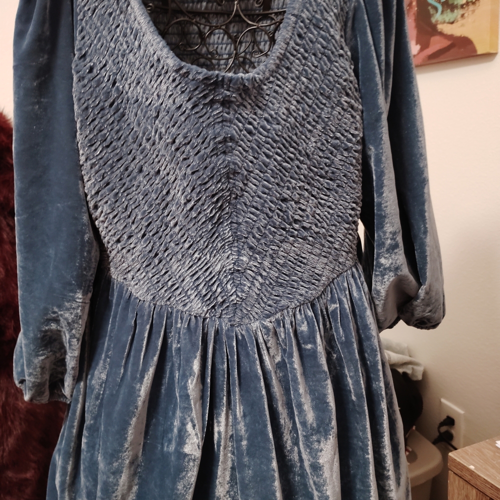 FP Movement by Free People Blue Velvet Midi Dress